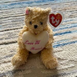 Ty Beanie Baby - Dear Heart - the Retired 5.5" Love To Grandma Bear Vintage 2005